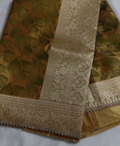 Bridal tissue Silk Saree with Swarovski work