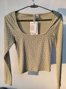 H&M Lace Floral Long Sleeve Top /Size-S
