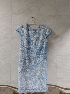 Blue Floral Lace Dress