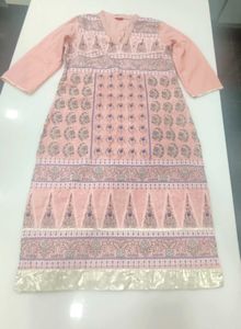 Elegant Pink Printed Kurta Combo Of 2