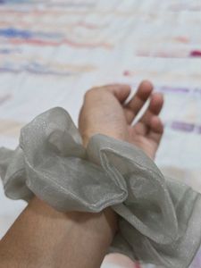 Elegant Grey Scrunchie