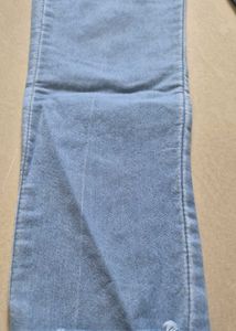 High-Waist Light Blue Paperbag Jeans with Belt