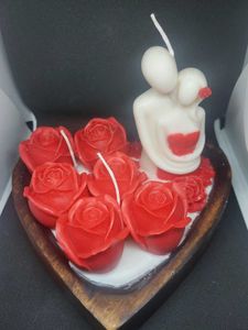 Romantic Rose Heart Candle