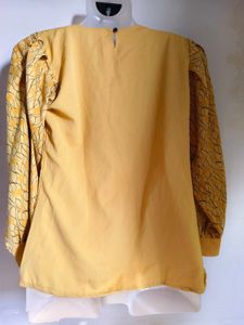 Used Yellow Pleated Top