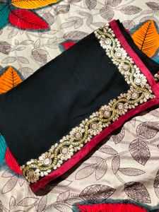 Elegant Black &amp; Gold Saree