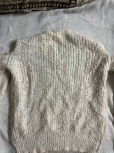 Off-Shoulder Fuzzy Knit Sweater