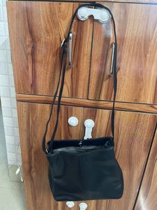 Black Leather Sling Bag