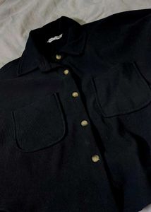 H&amp;M Black Oversized Shirt For Women