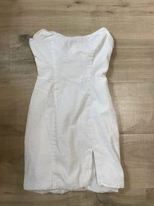 Bodycon Strapless White Dress