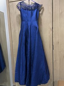 Elegant Blue &amp; Gold Ethnic Gown