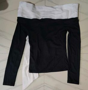 SAVANA Off-Shoulder patchwork Top