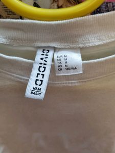 H&amp;M White Crop T-Shirt