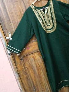 1-TimeUsed New Elegant Green Kurta Without Tag