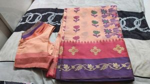 eeBeutiful Saree Pure Cotton Blouse Ready To Wear
