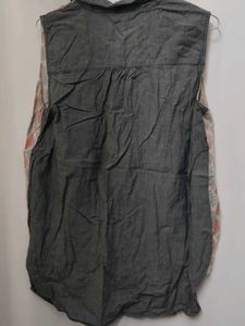 Patterned Sleeveless Blouse