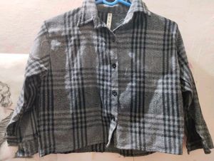 Stylish Grey Plaid Flannel Shirt