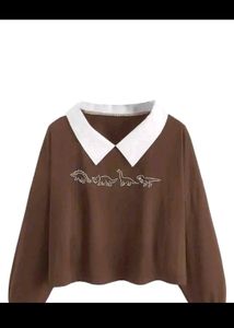Dino Print Collar Sweatshirt