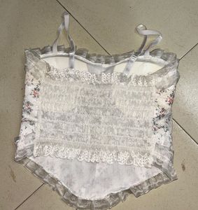 white floral top