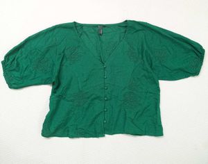 Westside Green Buttoned Blouse