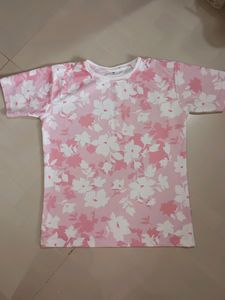 Pink Flower Print Top