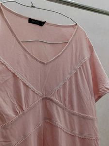 Amellin Pink Lace Detail Top