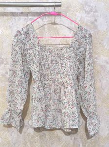 Square Neck Floral Top