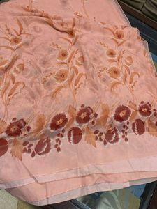 Flower prints Synthetic saree