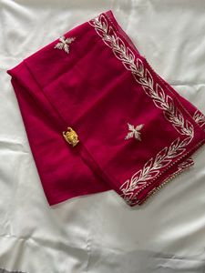 Organza Saree Pink Colour