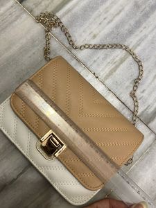 Beige And White Shoulder/Sling Bag
