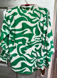 Green Print Aesthetic Shirt