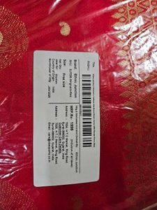 Bright Red Cotton Silk Blend Saree