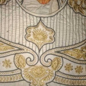 Embroidered Cream & Gold Kurta