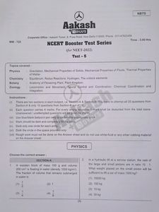 Aakash Institute NEET NCERT Booster Test Series (8 Part Syllabus Tests) 720 marks Mock Test Papers (pdf solutions available)