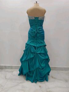Teal Strapless Gown
