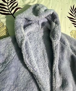 Fuzzy Blue Zip-Up Hoodie