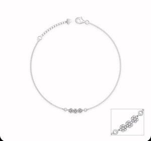 Silver Triple Flora Anklet(1 pair)