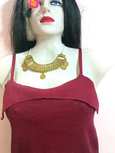 Crop Top In Meroon Colour