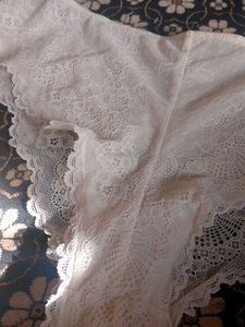 Off White Lace Thong