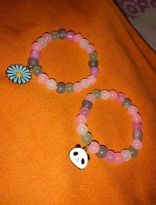 2 Cute Beaded Charm Bracelets