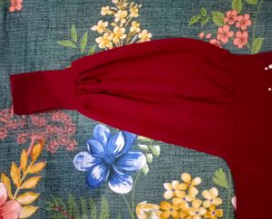 Maroon Embellished Top