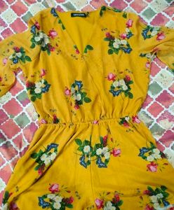 Floral Yellow Romper