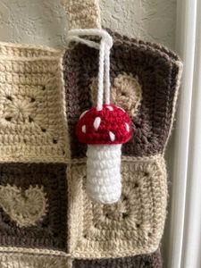 Crochet Mushroom Lip Balm Pouch