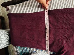 Maroon Textured Flared Pants