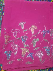 Pink Hand Paint Saree