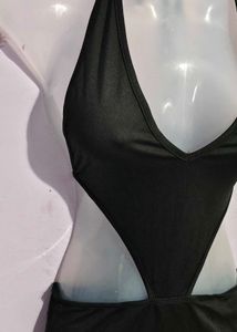 Black Halter Cutout Dress