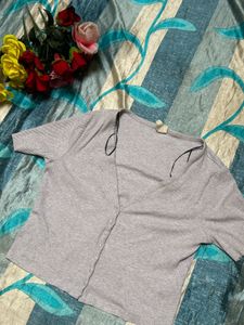 Grey Tee-Cardigan