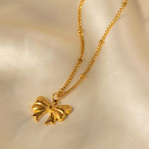 Ribbon Bow Necklace Anti-tarnish