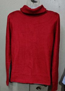 Maroon Knit Turtleneck Sweater