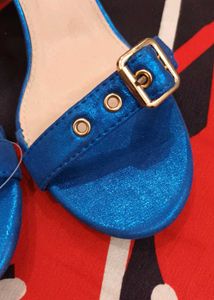 Ajio 3 To 4 Inch Heels Shiny Party Sandals...s