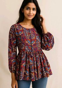 Vibrant Traditional Printed Kurti – Elegant & Eye-